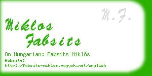 miklos fabsits business card